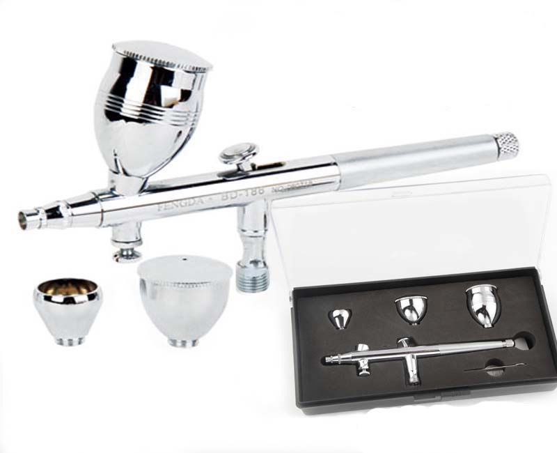 FENGDA ® BD-186 airbrush pisztoly 0,3mm, 3 x tégely