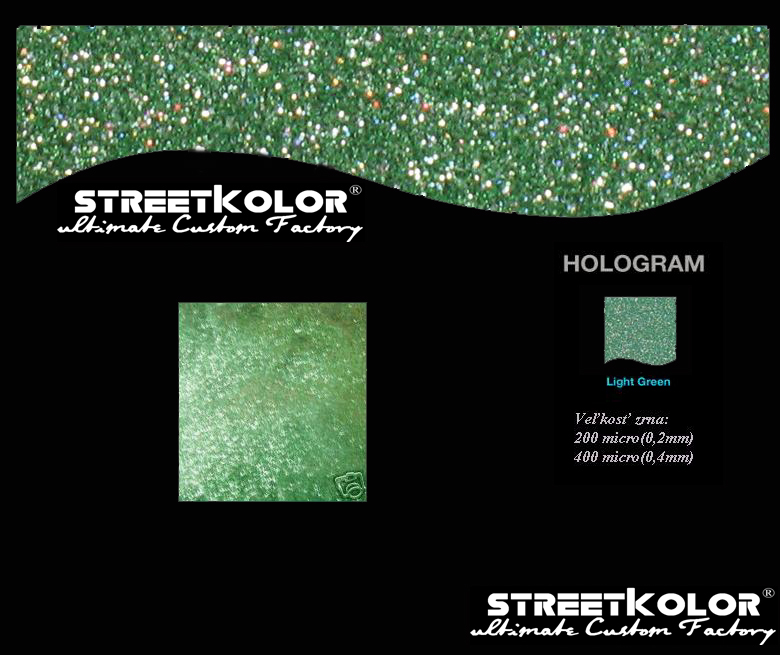 KolorPearl Brilliant higítós festék, Világoszöld Hologram árnyalat, 400 micro