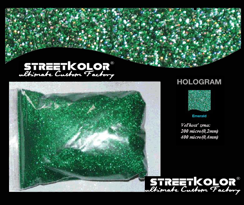 KolorPearl Brilliant higítós festék, Sötétzöld Hologram árnyalat, 400 micro