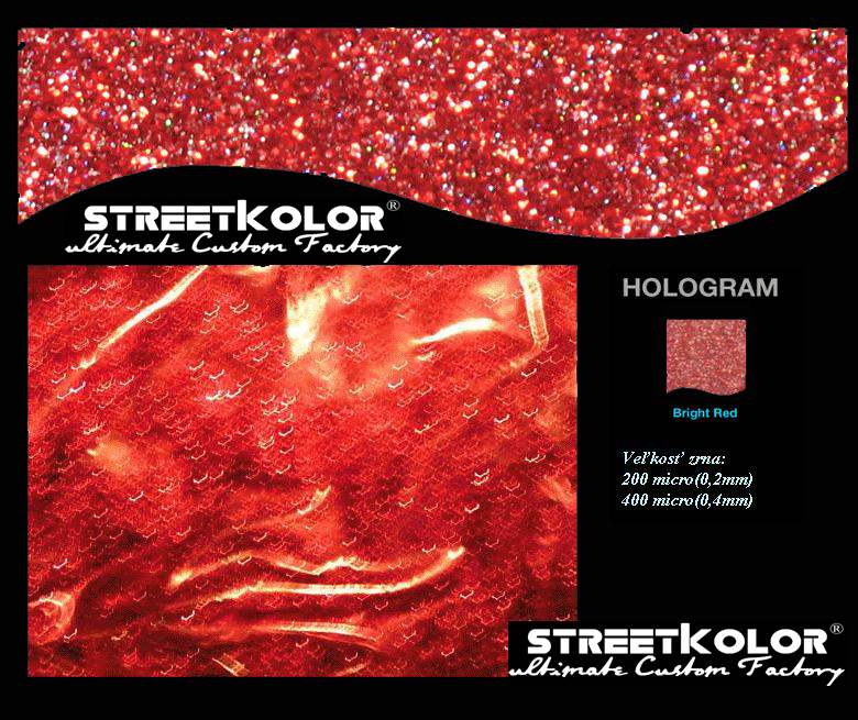 Világospiros hologram, 100 gramm, 400 micro=0,4mm