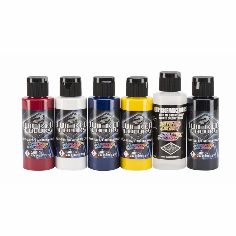 Wicked Essential gyöngyház készlet airbrush színekből W132-02, 6x60 ml