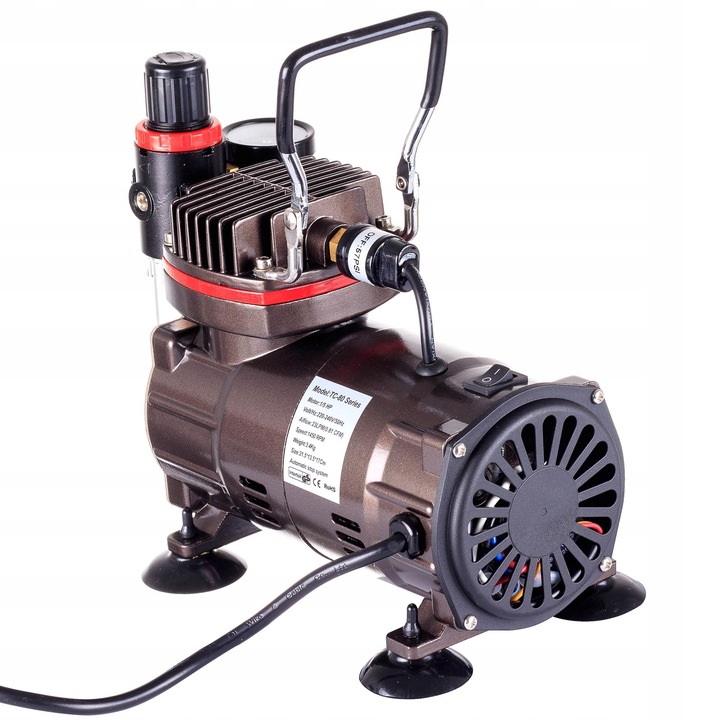 Olajmentes egyhengeres airbrush kompresszor ROYALMAX TC-80T, csak 47dB