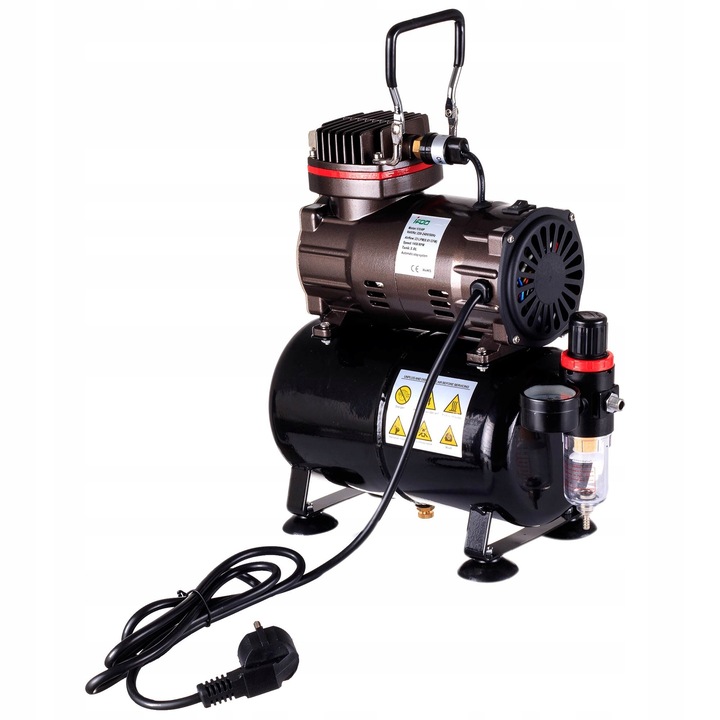 Olajmentes egyhengeres airbrush kompresszor ROYALMAX TC-80T, csak 47dB