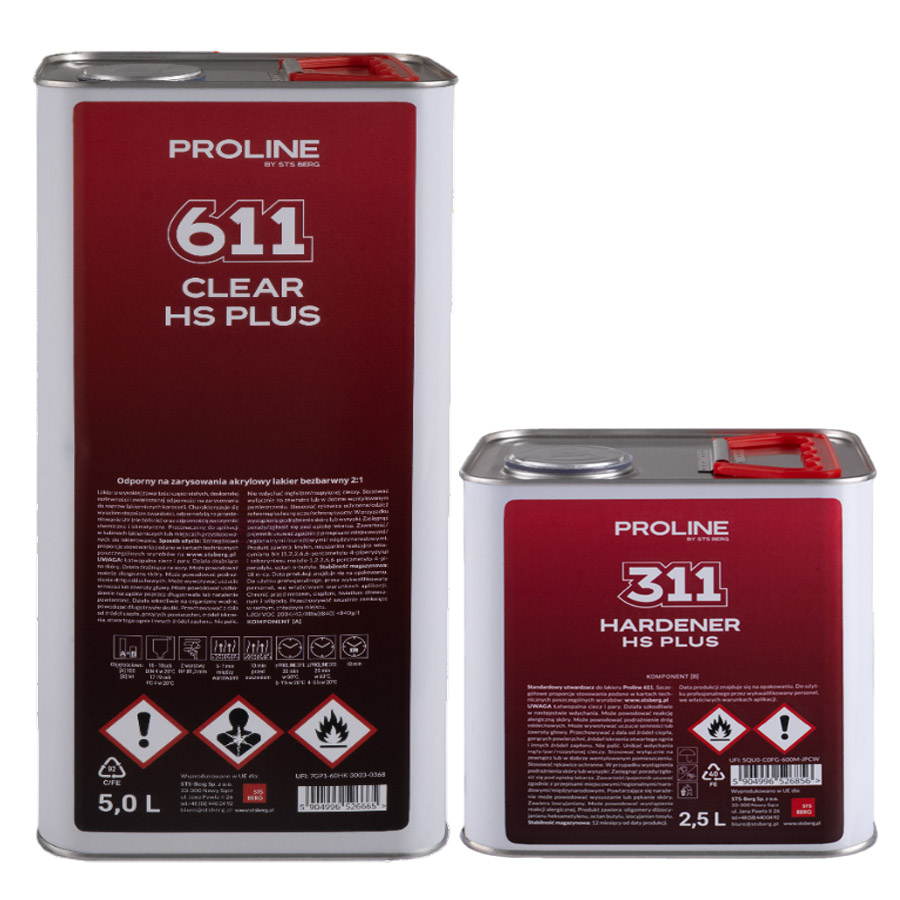 PROLINE 611 PREMIUM HS 2:1 akril átlátszó lakk (5l lakk + 2,5l fixáló + hígító)