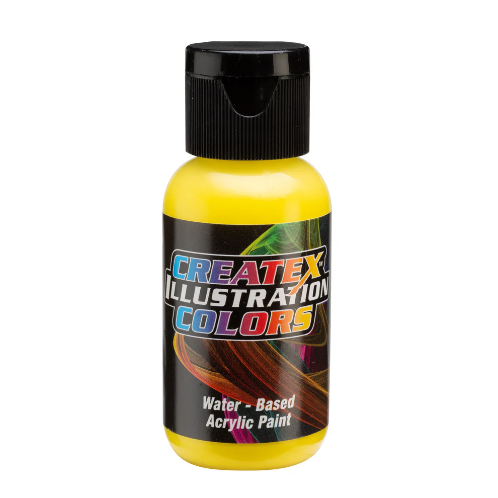 Illusztrációs CMYK YELLOW Sárga airbrush festék CreateX 30 ml – 5097 CMYK Yellow