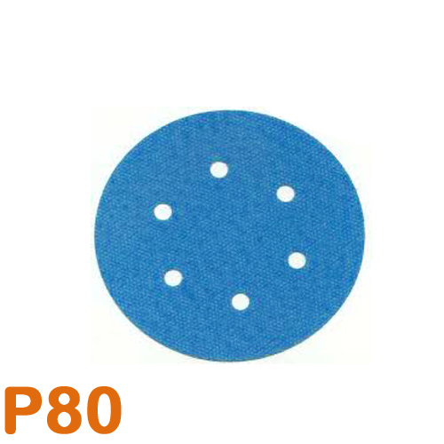 Csiszolópapír excentercsiszolóhoz, P80, átmérő: 150 mm, 6 lyuk, 100 darab