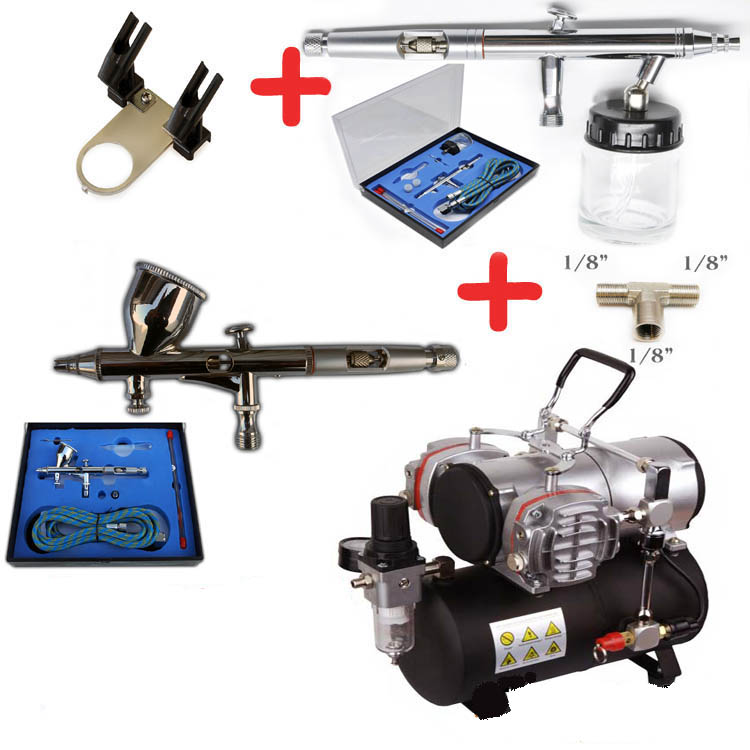 Airbrush készlet FENGDA: Kompresszor AS-28A + pisztoly BD-180K + pisztoly BD-182