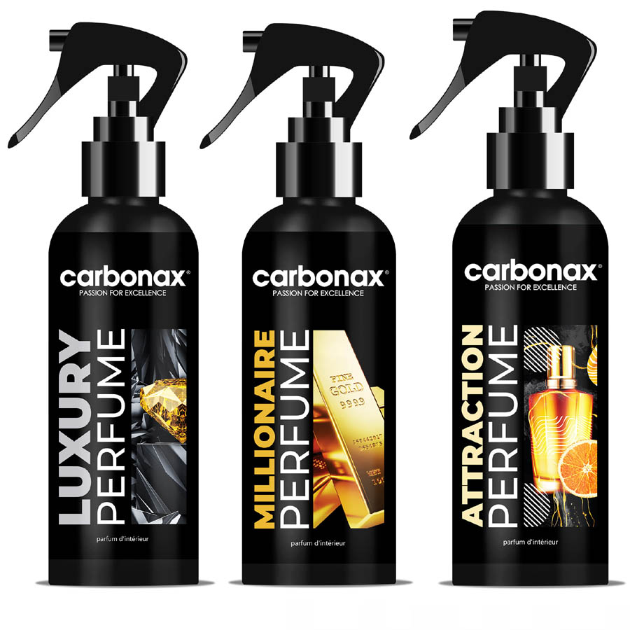 CARBONAX® Autó parfümkészlet a fényűzően érzéki autóhoz, 3 x 150ml