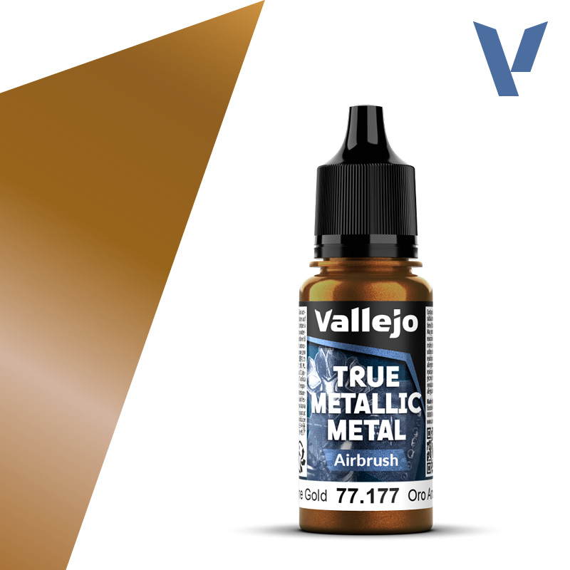 VALLEJO TRUE METALLIC 77.177 Aranymetál akril airbrush festék 18 ml