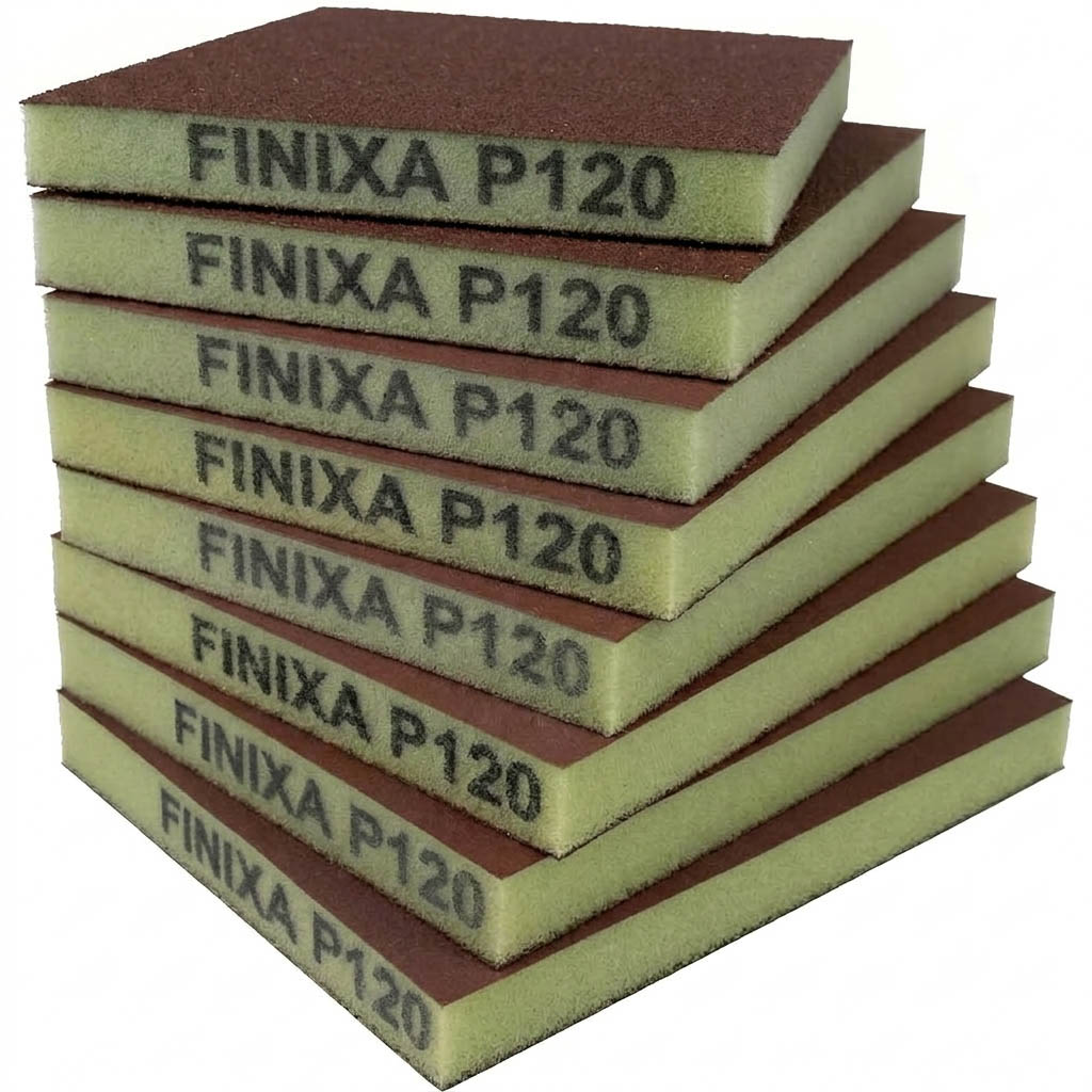 Finixa kétoldalas flexibilis szivacsos csiszoló, P120 szemcseméret, 1 darab