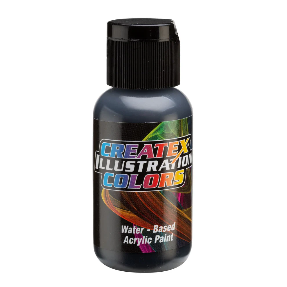 Illusztrációs Fekete airbrush festék CreateX 30 ml – 5051 Transparent Black