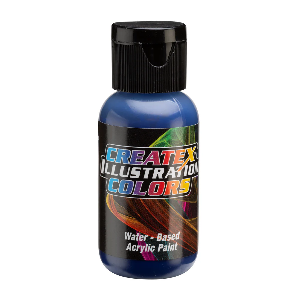 Illusztrációs Kobaltkék airbrush festék CreateX 30 ml – 5059 Transparent Cobalt Blue