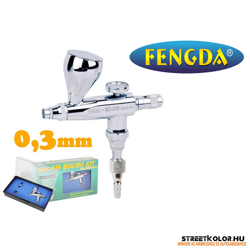 FENGDA BD-206 Airbrush pisztoly 0,3 mm Egyfázisú