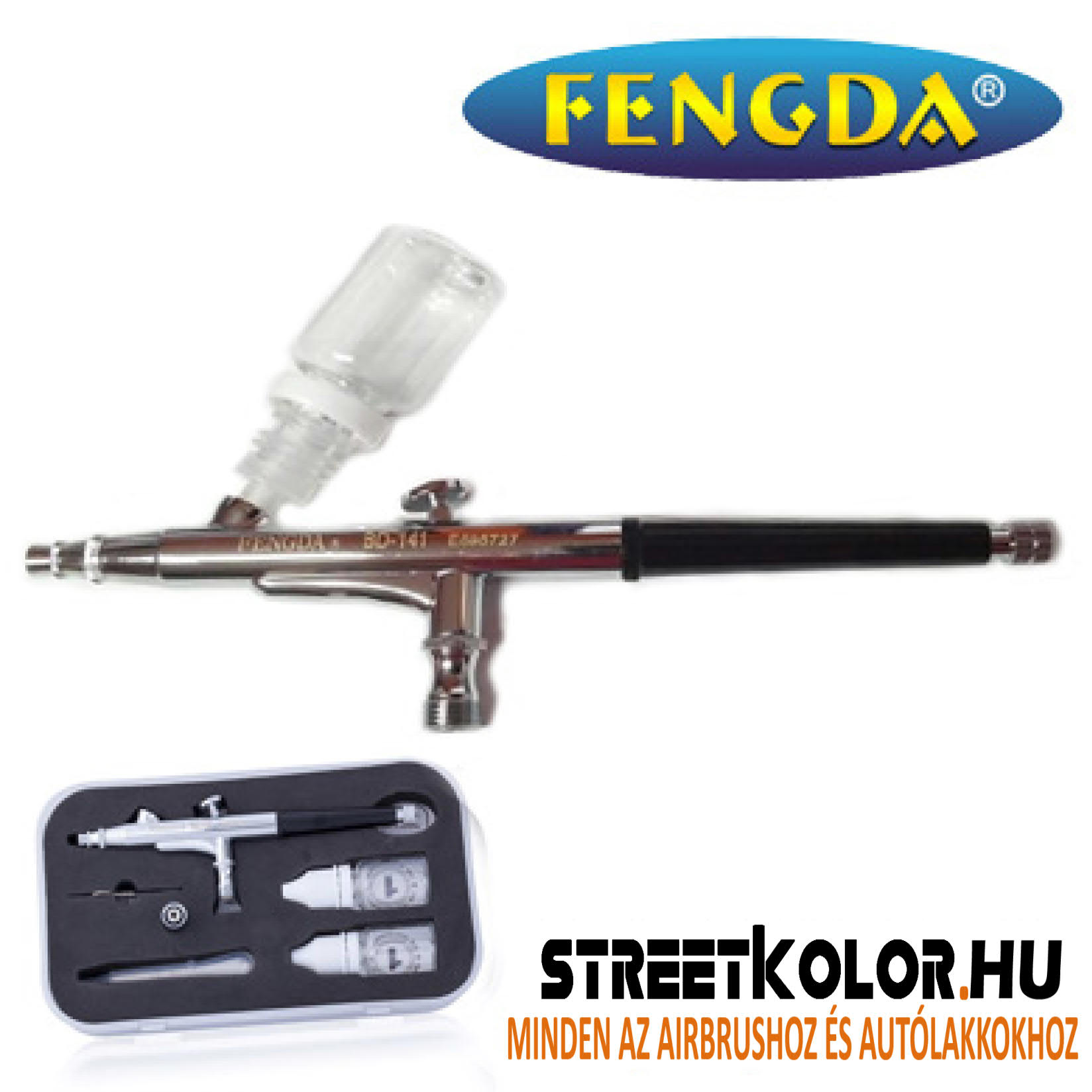 FENGDA® BD-141 airbrush pisztoly 0,3 mm csúsztatható flakonokkal