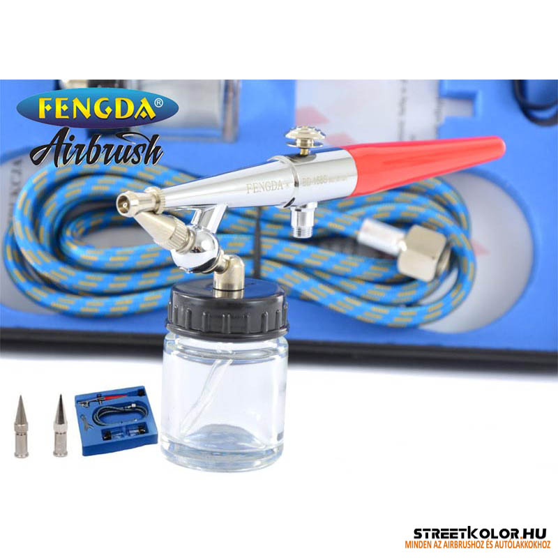 FENGDA® BD-158K airbrush pisztoly, 0,5 + 0,8 + 1,0 mm, Automatikus szórófejek