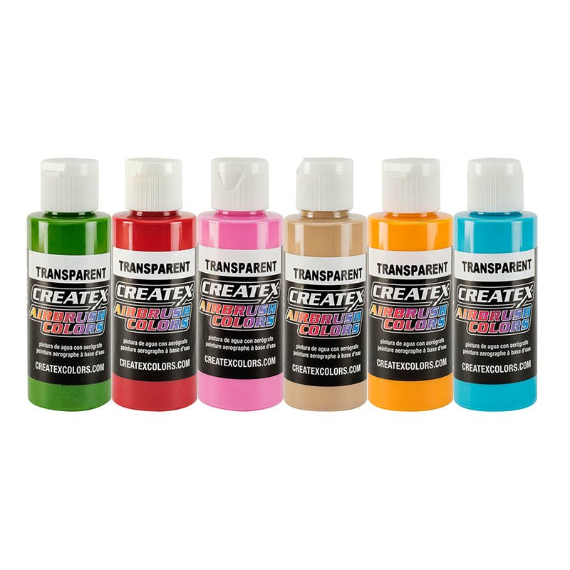 CreateX meleg árnyalatú airbrush festékek trópusi készlete 5810-00 6x60ml