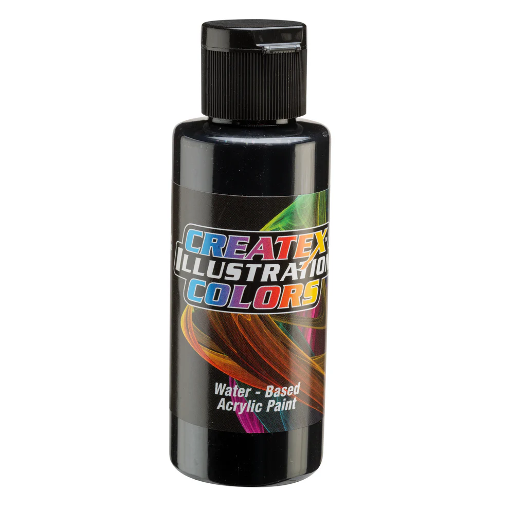 Illusztrációs Fekete airbrush festék CreateX 60 ml – 5051 Transparent Black