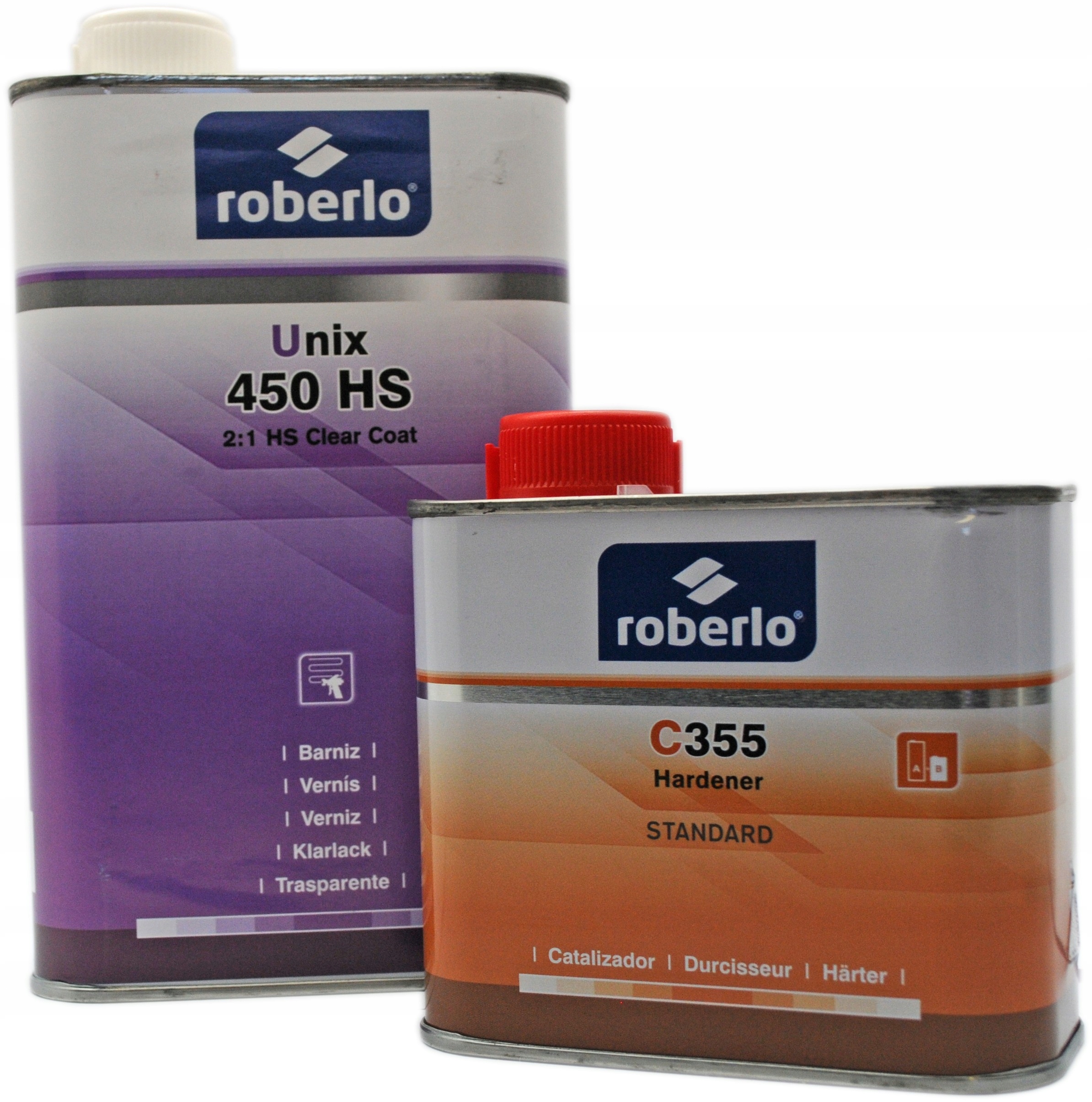 Átlátszó lakk ROBERLO UNIX-450 HS PREMIUM 2:1, 1 liter + 500 ml keményítő + híg.