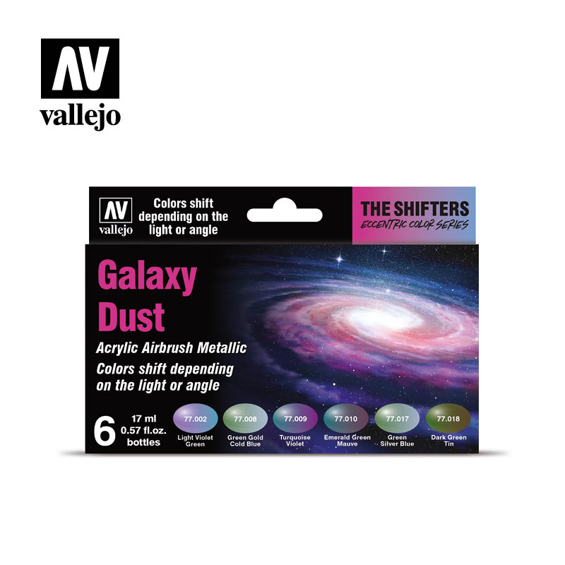 Vallejo 77.092 Galaxy Dust airbrush festék készlet 6x17 ml