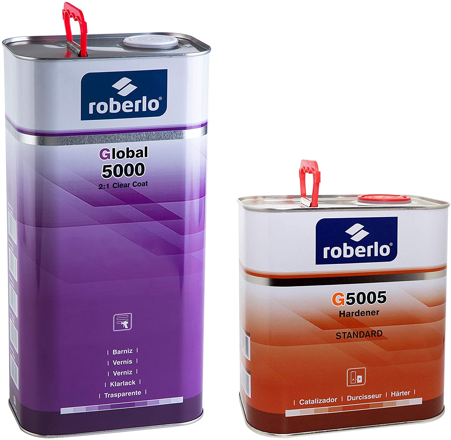 Fényes átlátszó lakk ROBERLO GLOBAL 5000 2:1, 1 liter + 500ml keményítő + hígító