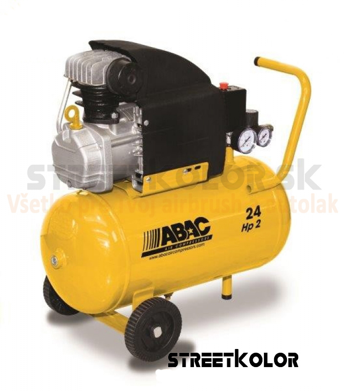 ABAC B15 kompresszor, légtartály 24L,8Bar, 1,5kW, 230V, szívóteljesítmény 190l/p