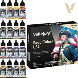 Vallejo 70.140 Model Color Set Basic Colors USA festék készlet 16x17ml