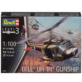 Revell Bell UH-1H Gunship Model Set helikopter 1:100, 70 részes