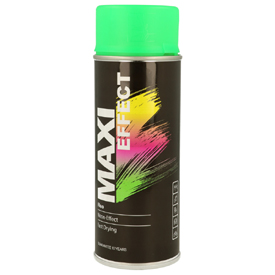 MaxiColor Fluoreszkáló festék fényes fedőlakkal spray-ben, RAL0019 Űrtartalom: 400ml