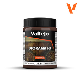 Vallejo Diorama Effects BROWN MUD - Barna iszap, 200 ml