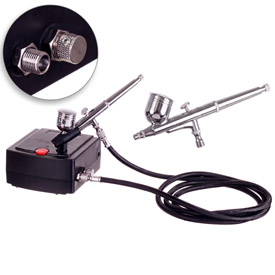 Airbrush készlet Royalmax TC-100AK Auto-start / Auto-stop kompresszorral és AB-130 0,3mm airbrush pisztollyal