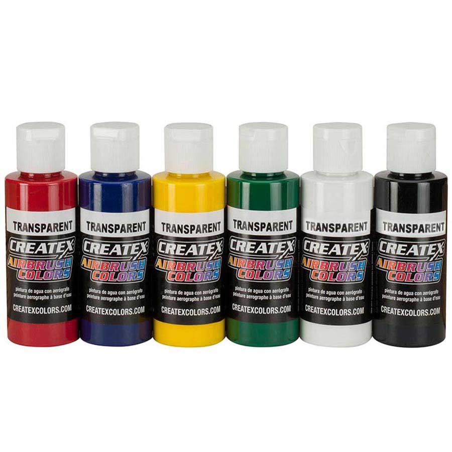 CreateX Alap átlátszó airbrush festékek készlete 5801-10 6x60ml