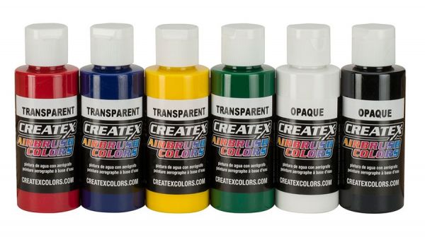 CreateX Alap átlátszó airbrush festékek készlete 5801-10 6x60ml