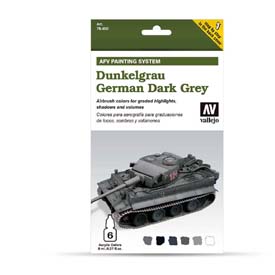 Vallejo German Dark Grey airbrush festék készlet 6x8 ml