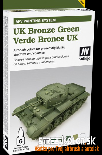 Vallejo 78.407 Bronze Green airbrush festék készlet 6x8 ml