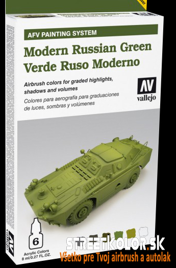 Vallejo 78.408 Modern Russian Green airbrush festék készlet 6x8 ml