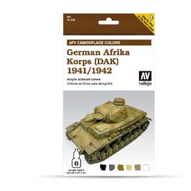 Vallejo 78.409 German Afrika Korps 1941/1942 airbrush festék készlet 6x8 ml