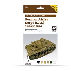 Vallejo 78.410 German Afrika Korps 1942/1944 airbrush festék készlet 6x8 ml