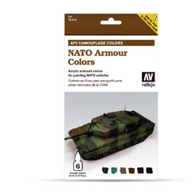 Vallejo 78.413 NATO Armour colors airbrush festék készlet 6x8 ml