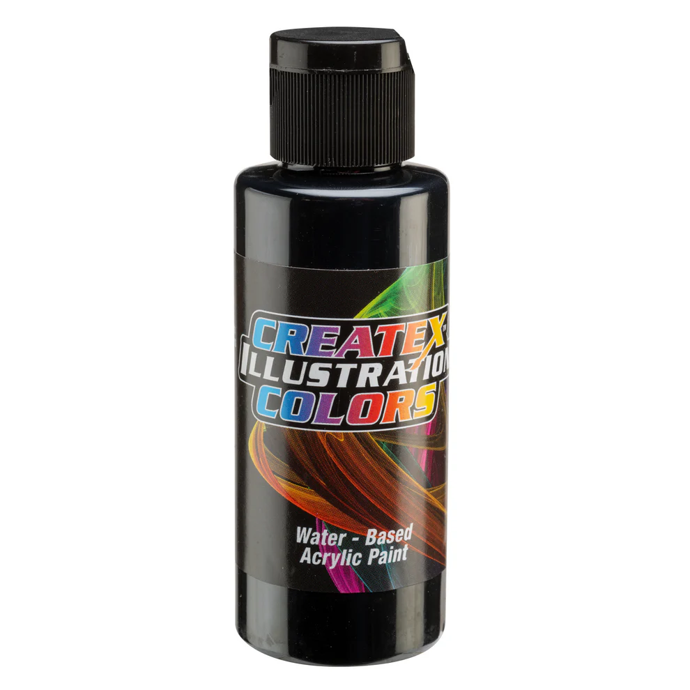 Illusztrációs Fedő fekete airbrush festék CreateX 60 ml – 5078 Opaque Black