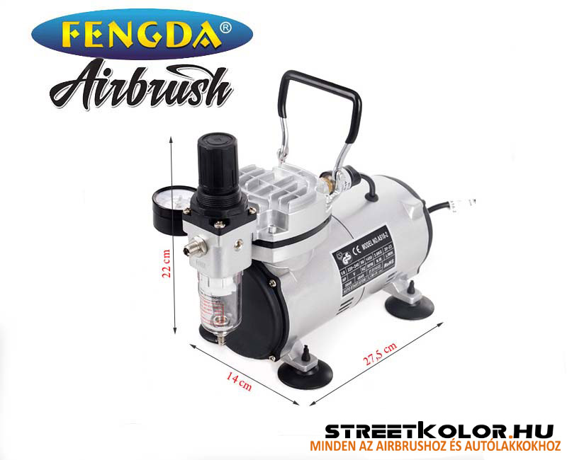 FENGDA ® AS18-2 airbrush kompresszor, Egyhengeres