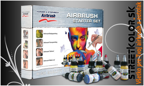 Airbrush kezdőszett Body Edition HARDER & STEENBECK kompresszorral, pisztollyal