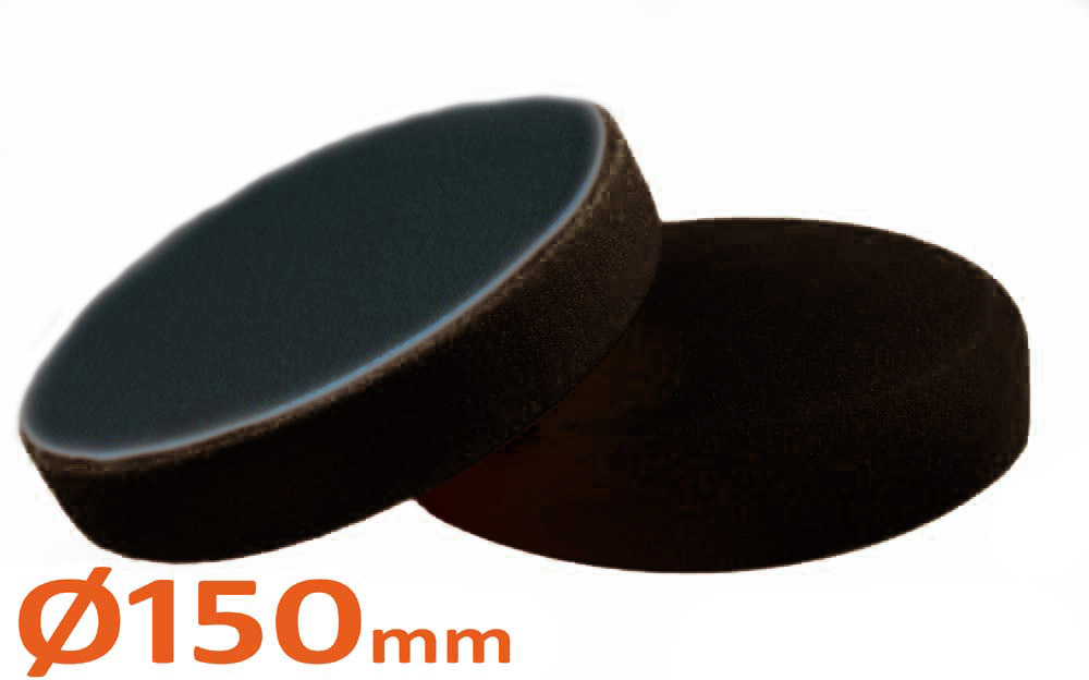 Velcro sima tépőzáras polírkorong, ultra puha, fekete, 150 mm, 2,5cm vastag