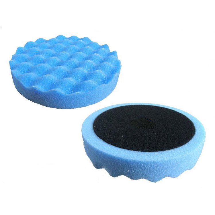 Velcro profilozott tépőzáras polírozókorong, puha, kék, 150mm, 2,5cm vastag
