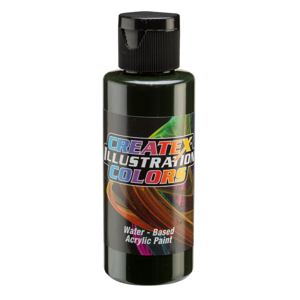 Illusztrációs Zöld airbrush festék CreateX 60 ml – 5065 Transparent Moss Green