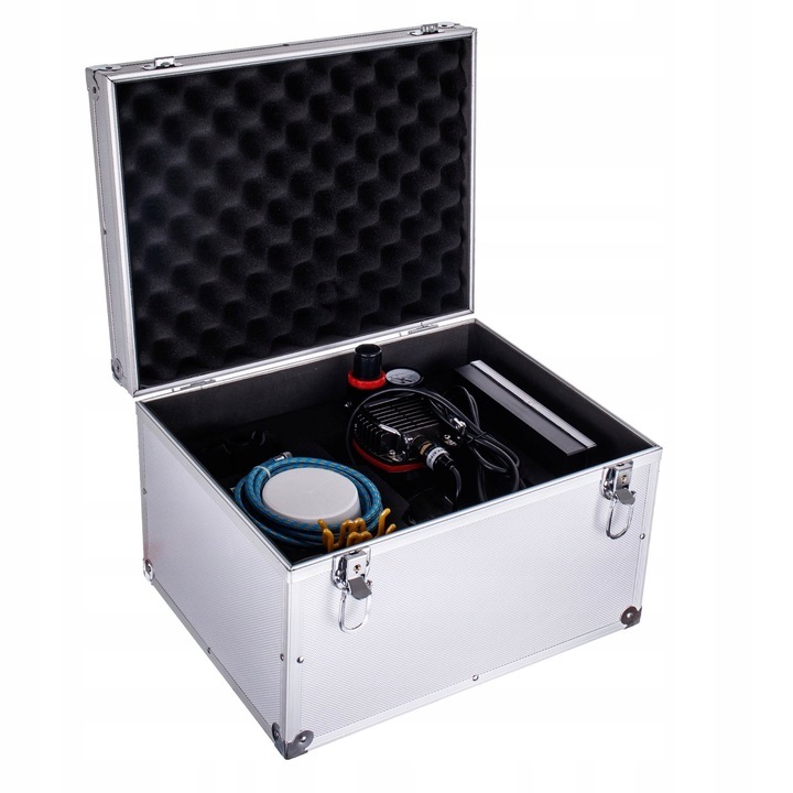 Professzionális airbrush szett: TC-80 kompresszor és KZ-30 airbrush pisztoly + tömlő + tartó + tisztító edény