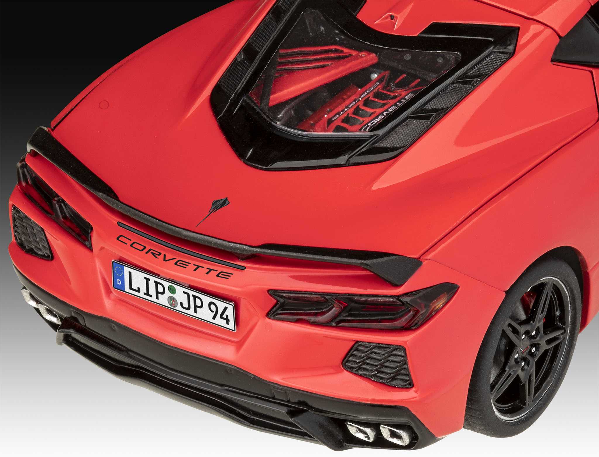 Revell Corvette C8 Coupé Model Set autómakett 1:24, 144 alkatrész + festékek + ragasztó + ecset